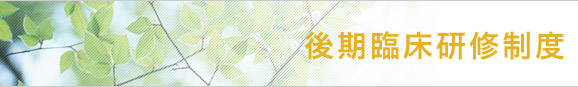後期臨床研修制度